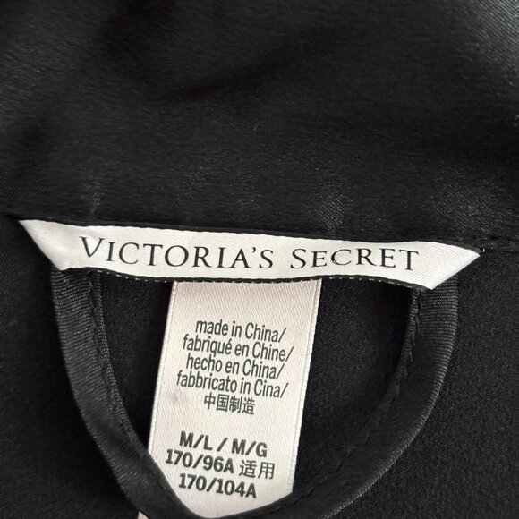 Black Satin Victoria's Secret Robe - Picture 3 of 8